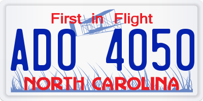 NC license plate ADO4050