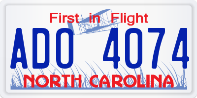 NC license plate ADO4074