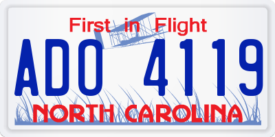 NC license plate ADO4119