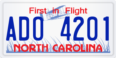 NC license plate ADO4201