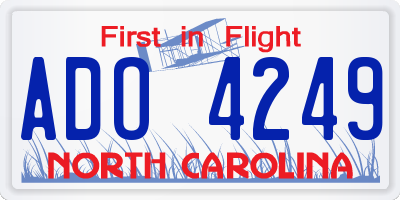 NC license plate ADO4249