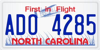 NC license plate ADO4285