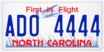 NC license plate ADO4444