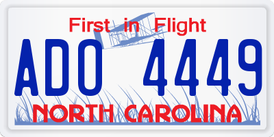 NC license plate ADO4449