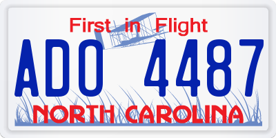 NC license plate ADO4487
