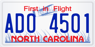 NC license plate ADO4501