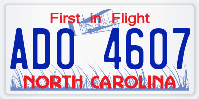 NC license plate ADO4607