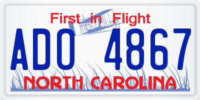 NC license plate ADO4867
