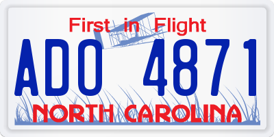 NC license plate ADO4871