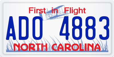 NC license plate ADO4883