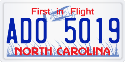 NC license plate ADO5019