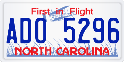 NC license plate ADO5296