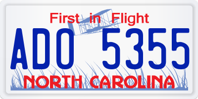 NC license plate ADO5355