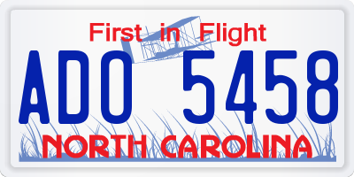 NC license plate ADO5458