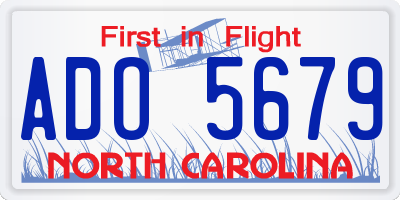 NC license plate ADO5679