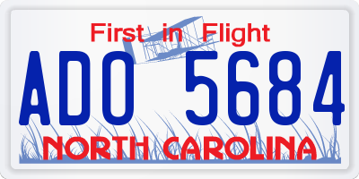 NC license plate ADO5684