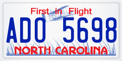 NC license plate ADO5698