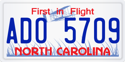 NC license plate ADO5709