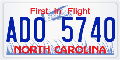 NC license plate ADO5740