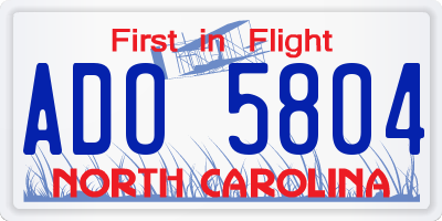 NC license plate ADO5804