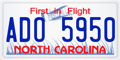 NC license plate ADO5950
