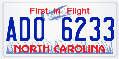 NC license plate ADO6233