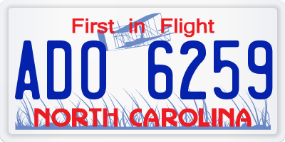NC license plate ADO6259