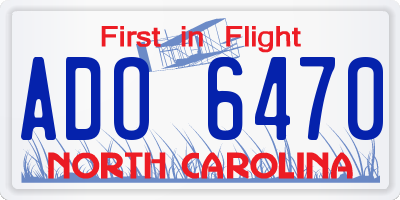 NC license plate ADO6470