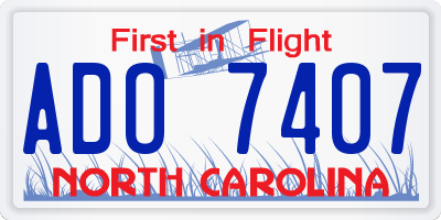 NC license plate ADO7407