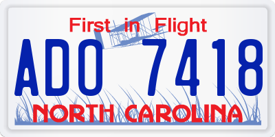 NC license plate ADO7418