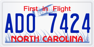 NC license plate ADO7424