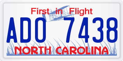 NC license plate ADO7438
