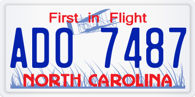 NC license plate ADO7487