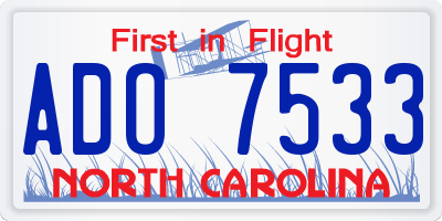 NC license plate ADO7533