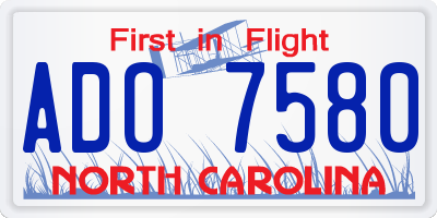 NC license plate ADO7580