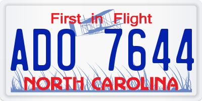 NC license plate ADO7644