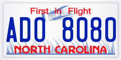 NC license plate ADO8080