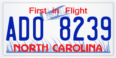 NC license plate ADO8239