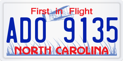 NC license plate ADO9135