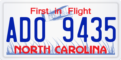 NC license plate ADO9435