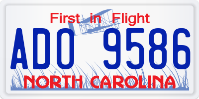 NC license plate ADO9586