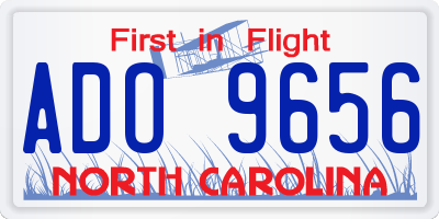 NC license plate ADO9656