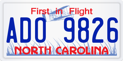 NC license plate ADO9826