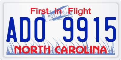 NC license plate ADO9915