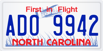 NC license plate ADO9942