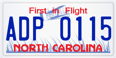 NC license plate ADP0115