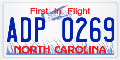 NC license plate ADP0269