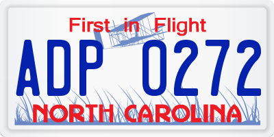 NC license plate ADP0272