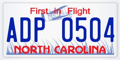 NC license plate ADP0504