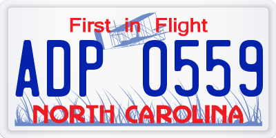 NC license plate ADP0559